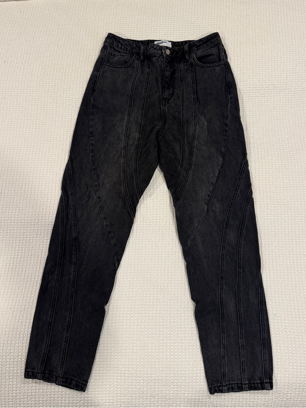Mistress Rocks Women’s Black Panel-Detail Jeans